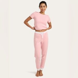 NWT Cozyland by Morgan Lane Baby Jean Jogger Set in Cakey Pink